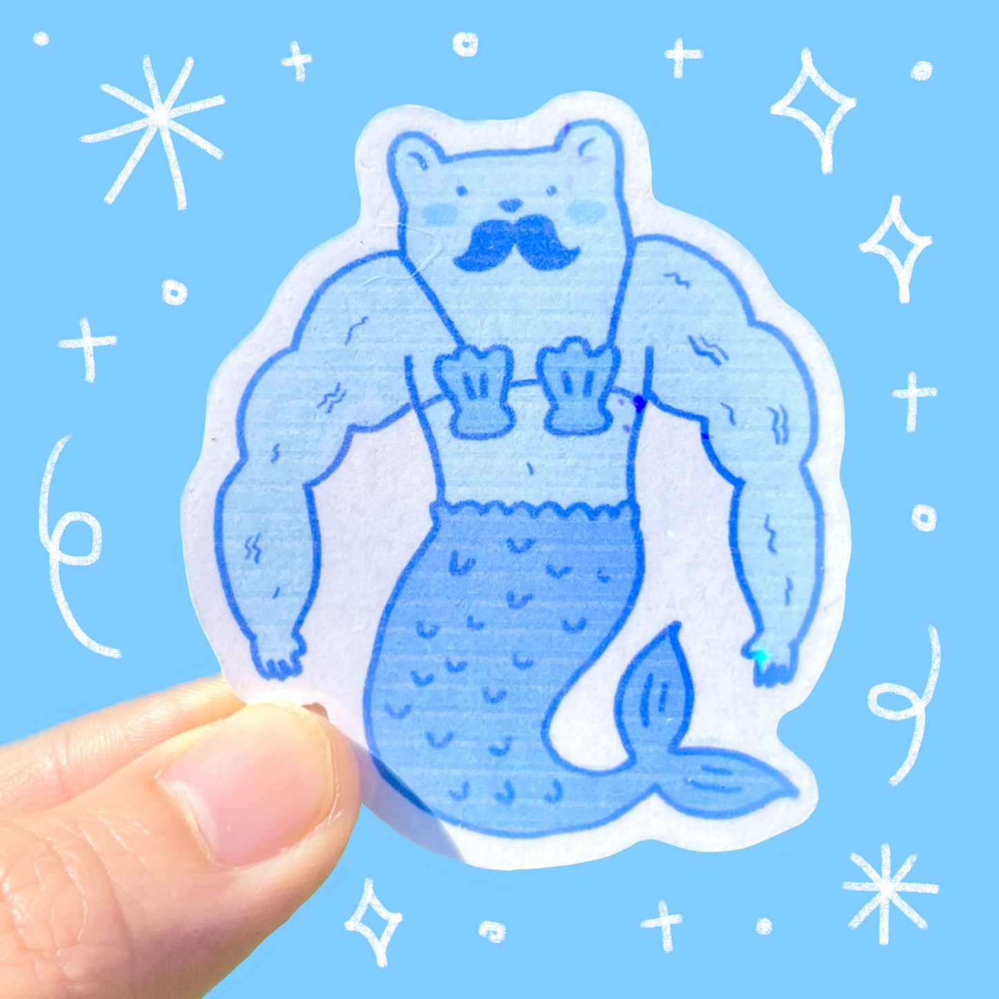 Mermaid Buff Guy Sticker