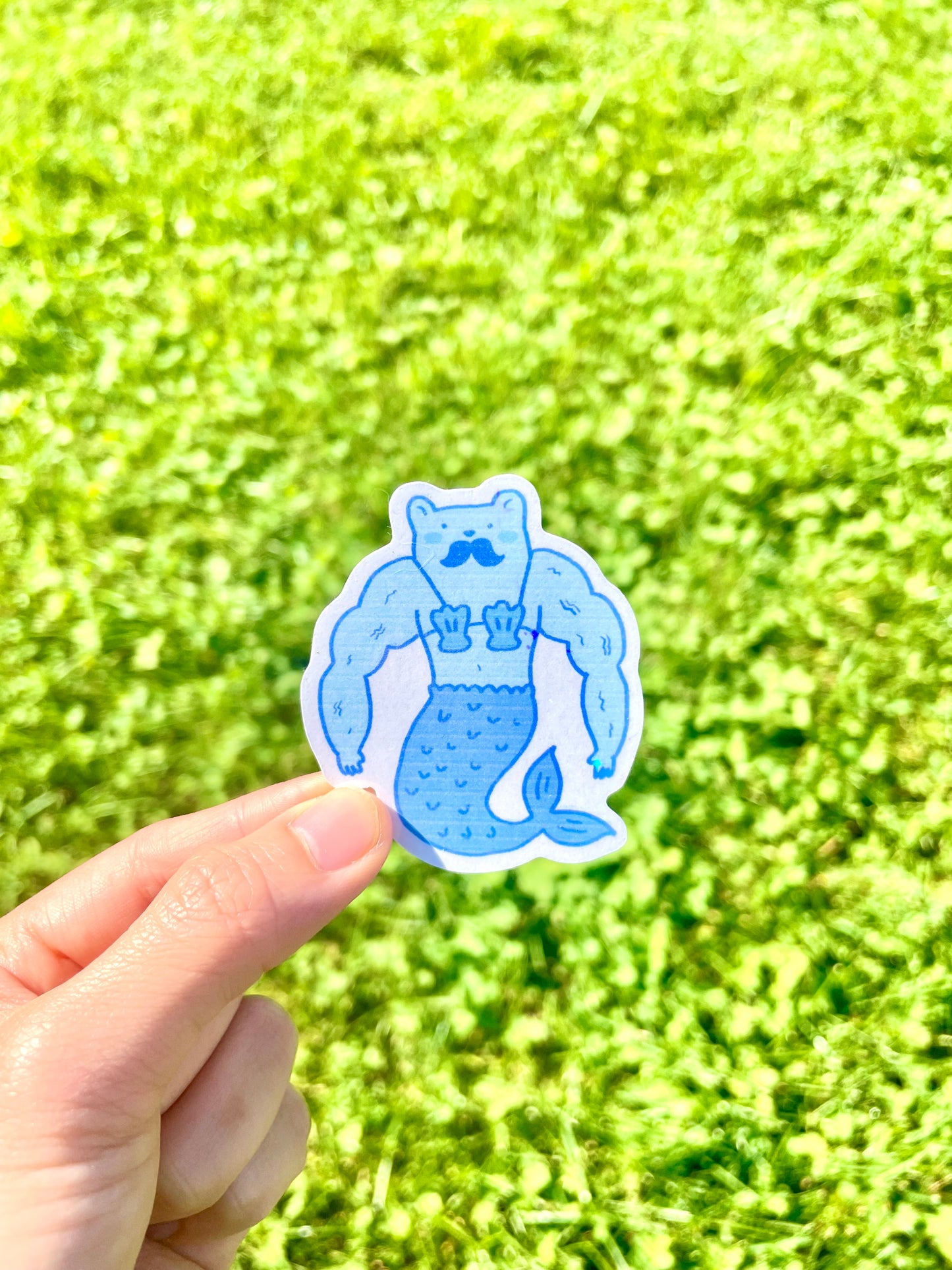 Mermaid Buff Guy Sticker