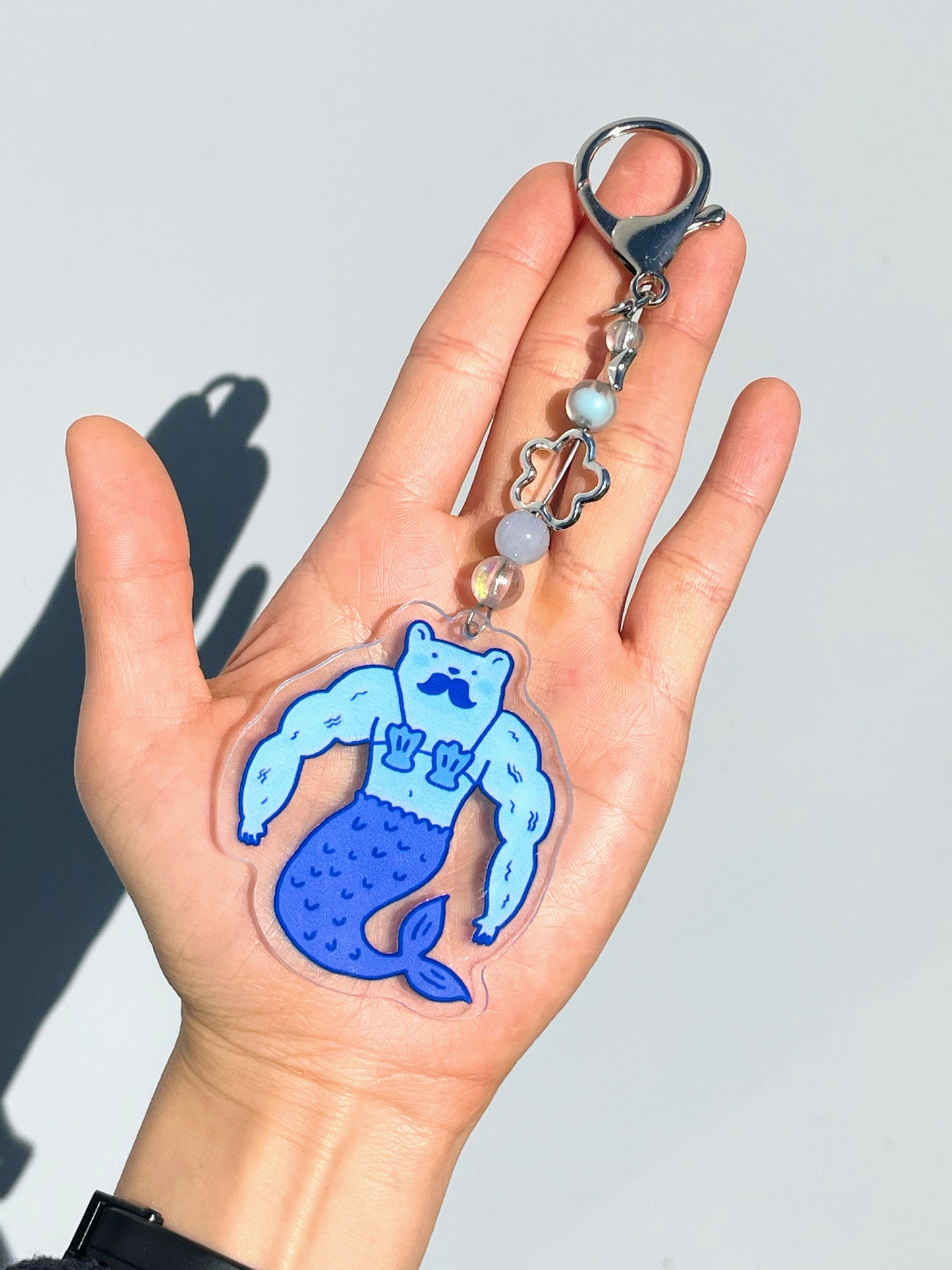 Mermaid Buff Guy Keychain