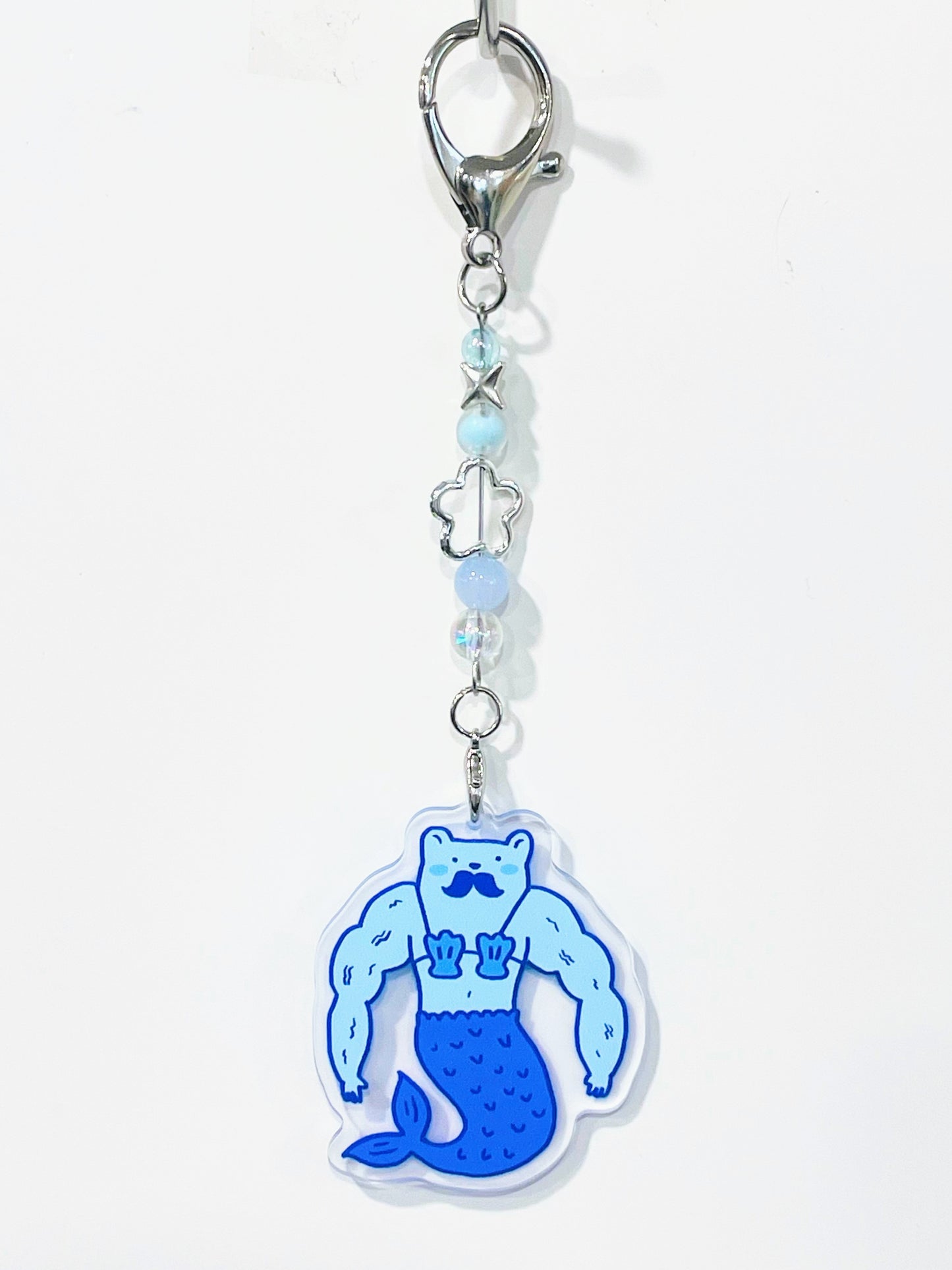 Mermaid Buff Guy Keychain