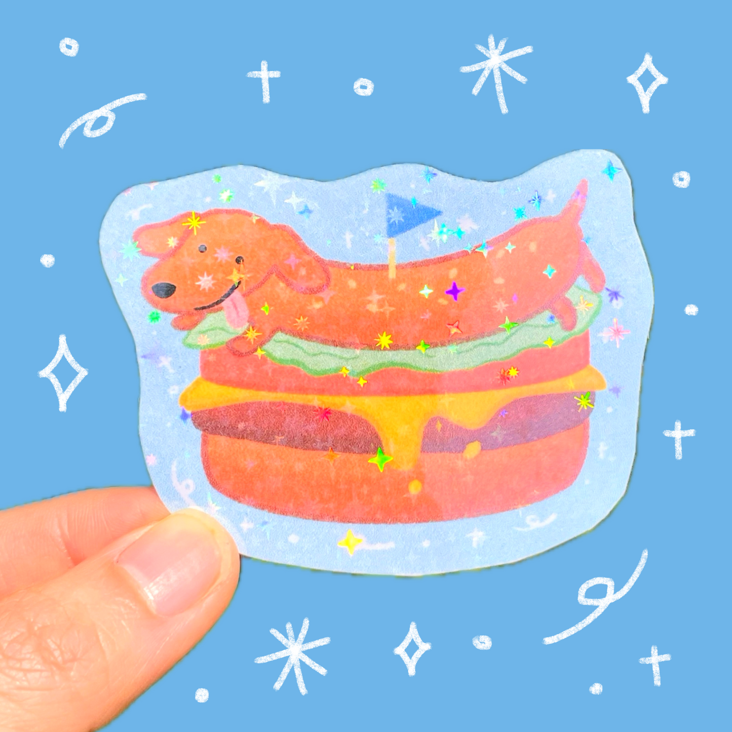 Hotdog Burger Sticker